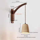 Axyaa Wabi Sabi LED Wall Sconce Yellow Travertine Swing Arm Vintage Room Lights