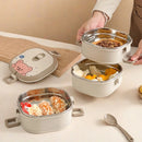 Axyaa Stainless Steel Square Lunch Box with Spoon & Handle, Large Capacity