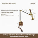 Axyaa Industrial Style Adjustable Wall Lamp for Bedside Reading & Restaurant Bedroom