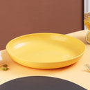 Axyaa Cream Wheats Straw Plates Set: Unbreakable, Deep Dinner Plate, Lightweight Tray