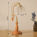 Axyaa Classic Vintage LED Table Lamp with Wood Base and Glass Shade