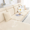 Axyaa Flocking Sofa Seat Cushion Cover Stretch Slipcover for Living Room Decor