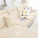 Axyaa Flocking Sofa Seat Cushion Cover Stretch Slipcover for Living Room Decor