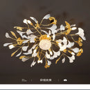 Axyaa Ginkgo Leaf Acrylic & Metal LED Ceiling Chandelier for Modern Home Decor