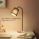 Axyaa Nordic Wooden Desk Lamp Vintage Iron Rod Table Lamps