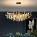 Axyaa Crystal Branch Chandelier: Elegant French Art Room Decor & Luxury Pendant Lamp