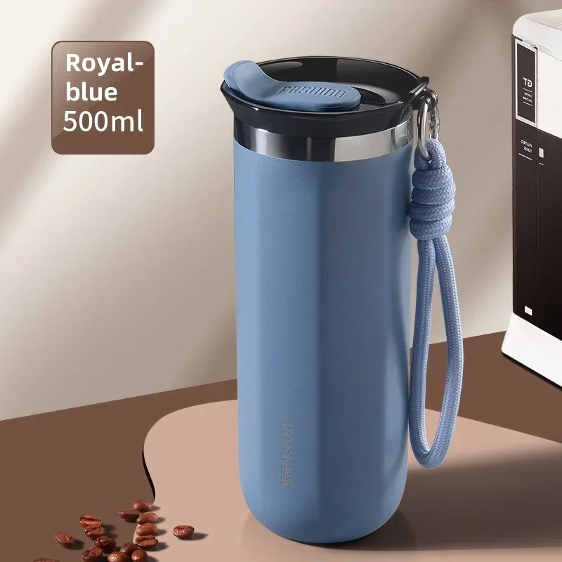 Axyaa Stainless Steel Insulated Cup with Lid - 350/500ML Thermal Mug Vacuum Flask