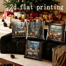 Axyaa Christmas Village Scene Pillowcase for Sofa, Bedroom, Car - Rectangular Cushion Cover