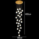 Axyaa Crystal Chandelier Stair Pendant Lamp Living Room Lights