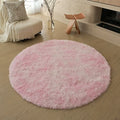 Axyaa Kids Bedroom Plush Rug: Circular White Fluffy Carpet for Nursery & Play Mat