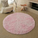 Axyaa Kids Bedroom Plush Rug: Circular White Fluffy Carpet for Nursery & Play Mat