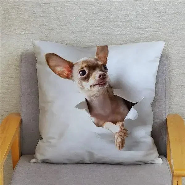 Chihuahua Dog Printed Cushion Cover by Axyaa for Home Decor