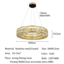 Axyaa Modern Crystal Ceiling Pendant Lamp - Luxurious Furniture Lighting