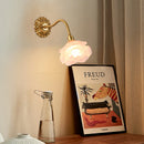 Axyaa Copper Arm Frosted Glass LED Wall Lamp for Stair Loft Bedroom Living Room