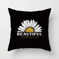 Nordic Daisy Print Pillow Cover by Axyaa - Modern Floral Cushion for Living Room