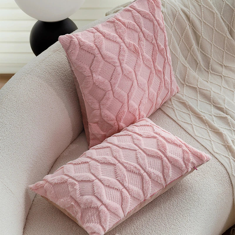 Axyaa Pink Nordic Cushion Cover for Living Room Sofa Decor