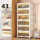 Axyaa Foldable Flip-Top Storage Cabinet: 3-6 Tier Kitchen/Bathroom/Living Room Organizer