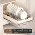 Axyaa Stainless Steel Expandable Rack: Kitchen Cabinet Bowl & Plate Storage Organizer