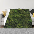 Axyaa Luxury Moss Pattern Flannel Throw Blanket for Natural Freshness and Comfort.