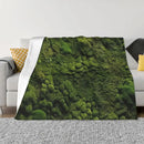 Axyaa Luxury Moss Pattern Flannel Throw Blanket for Natural Freshness and Comfort.