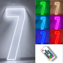 Axyaa 30" Tall LED Neon Numbers 0-9 Birthday Party Decoration Sign
