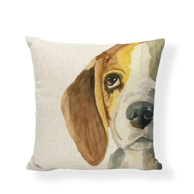 Axyaa Black White Dog Cushion Covers - Home Decor Pillow Cases