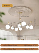 Axyaa French Style Glass Pendant Ceiling Chandelier for Living Room Kitchen Island