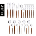 Axyaa Western Stainless Steel Cutlery Set with Imitation Wooden Handle