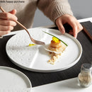 Axya Solid Color Ceramic Dinner Plates Set for Home Dining and Cooking