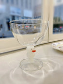 Axyaa Happy Duck Glass Cup: Cute Handmade Duck Design, Tall Dessert Cup