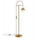 Axyaa Adjustable Glass Shade Gold Floor Lamp - Modern Tall Standing Light
