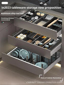 Axyaa Aluminum Cutlery Drawer Organizer: Flatware Utensil Tray for Kitchen Cabinet Storage