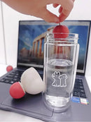 Axyaa Double Layer Glass Water Bottle Matcha Coffee Ice Cup Lid Gift