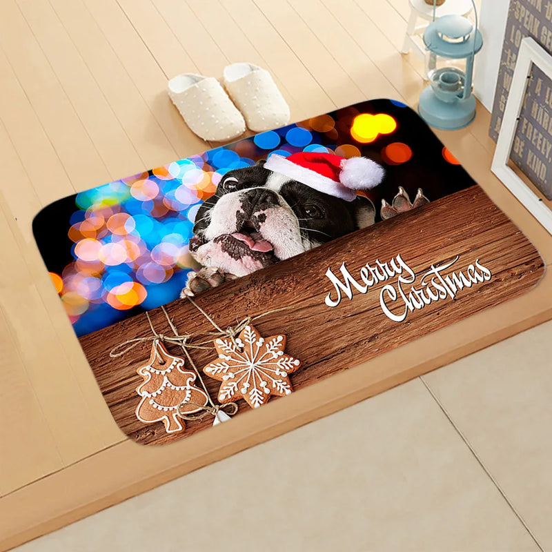 Axyaa Christmas Animal Print Door Mat - Non-Slip Home Decoration