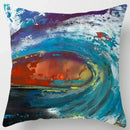 Axyaa Ocean Blue Wave Pattern Cushion Cover for Home Living Room Sofa
