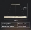 Axyaa Crystal Pendant Light: Modern LED Fixture for Dining, Living Room, Kitchen, Bar