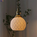 Axyaa Copper Ceramic LED Pendant Light Modern Hanging Lamp for Home Indoor Lighting