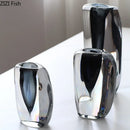 Axyaa Glass Vase Hydroponics Floral Desk Decoration with Artificial Flowers