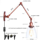 Axyaa Vintage Loft LED Wall Light Fixture Indoor Industrial Glass Lamp