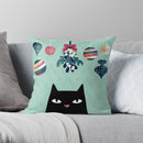 Cute Cat Decorative Pillow Case Cover for Modern Living Room Sofa by Axyaa