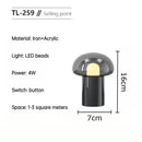 Axyaa Minimalist Gray LED Floor Lamp Nordic Style Mushroom Bedside Table Lamp