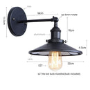 Axyaa Vintage Pull Chain LED Wall Lights Lens Stair Aisle Reading Bedside Lamp