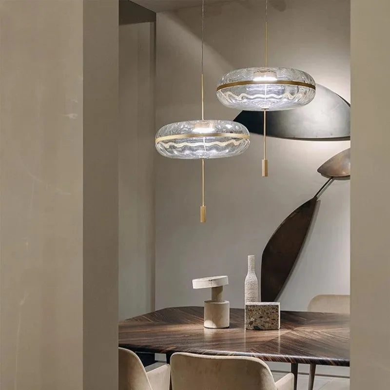 Axyaa Copper Glass LED Pendant Lights for Living Room, Restaurant, Hotel & Cafe