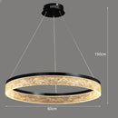 Axyaa Black Rings Pendant Lights: Modern, Minimalist Chandelier with Remote Control