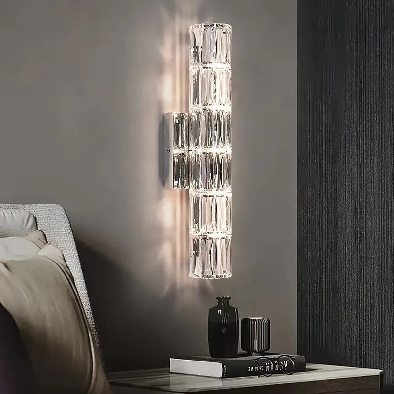 Axyaa Crystal Wall Sconces Lighting: Elegant Glass Wall Light Fixtures