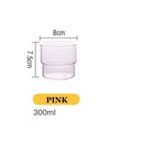 Axyaa 300-380ml Stackable Glass Mug Tumbler Cup in Various Colors for Hot/Cold Beverages