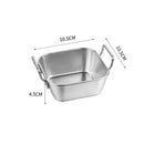 Axyaa Stainless Steel Snack Tray with Handle: Durable Square French Fries Plate