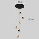 Axyaa Crystal Stair Chandelier LED Ceiling Lamp for Living Room