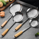 Axyaa Large Colander Skimmer Spoon Strainer Stainless Steel Kitchen Utensil
