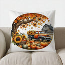 Axyaa Autumn Leaves & Pumpkins Decor Pillow Cover for Sofa Bedroom Car